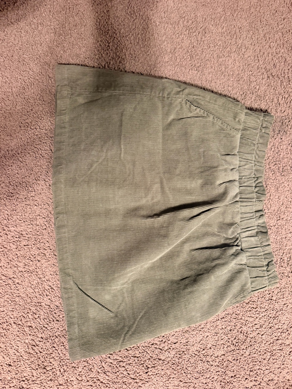 Casual Olive Green Corduroy Mini Skirt